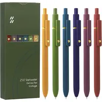 UIXJODO 6 Adet Jel Kalemler 0.5mm Hızlı Kuruyan Siyah Mürekkep Kalemleri İnce Uçlu Pürüzsüz Yazma Kalemleri