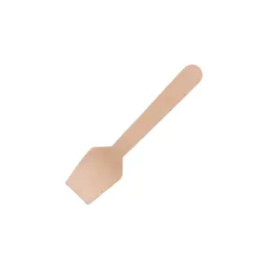 Ekolojik Kare Tahta Dondurma Kaşık 9.5 Cm - 100 Adet