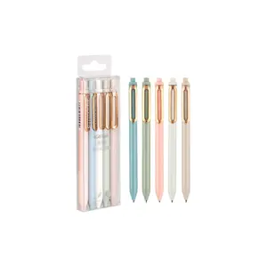 Senlinli Okul Ofis Için 5 Adet/takım 0.5mm Siyah Dolum Jel Kalemler 