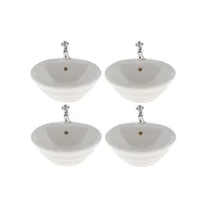 Honeyge 4pcs 1:12 Bebek Evi Banyo Malzemeleri Aksesuar Için Havza Lavabosu 