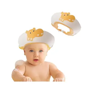 Mooie Baby's Hippo Banyo Şapkası , Slikon Çocuk Duş Tacı , Sevimli Hipopotam , Ayarlanabilir Tasarım, 6AY-9YAŞ