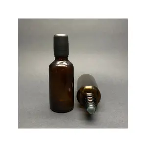 Junibeliw 4 Adet 50cc Amber Parfüm Şişesi Esans Roll On Yağ Şişesi Hacı Misi Şişesi Boş Cam Bilyeli 4 X 50cc