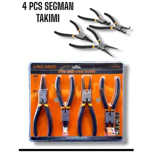 Ling Hang Pense Seti Yapış Halka Pense Açılı / Düz El Pense Araçları Kiti İç ve Dış 4 Adet Yeni 6 Inç 150 mm
