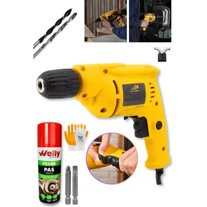 Dager DGR-5710 Darbesiz Matkap 580 W Metal Şanzıman Devir Ayarlı 10mm Elektrikli Matkap Vidalama Setli + Pas Sökücü