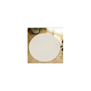Balat Halı Dekoratif Beyaz Peluş Yumuşak Yuvarlak - Oval  Halı