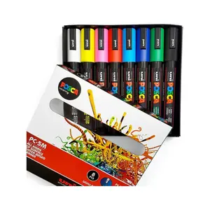 Uni Posca Pc-5m 1.8-2.5 Mm. Su Bazlı Boyama Markörü Seti Ana Renkler 8 Renk