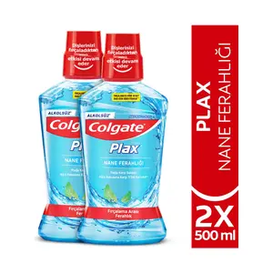 Colgate Plax Nane Ferahlığı Plağa Karşı Ağız Bakım Suyu 500 ml x 2 Adet