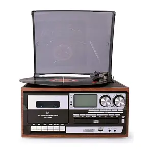 Knstar KN-110 Bluetooth Kumandalı Cdli Kaset USB Radyo 33-45-78 Plaklar Çalar Pikap