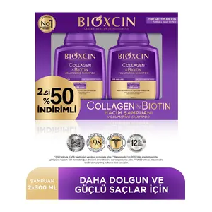 Bioxcin Collagen & Biotin Ekstra Hacim & Dolgunlaştırıcı Şampuan 300 ml - 2 Li Avantaj Seti