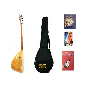 Nano Müzik Kısa Sap Saz Bağlama Seti + Öğretici Kitap 1 Adet Yedek Tel Kılıf ve 2 adet tezene