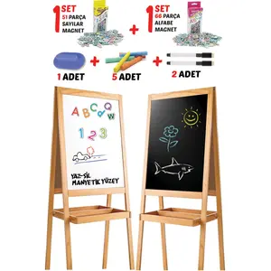 Magnet Ahşap Yazı Tahtası Çift Taraflı Manyetik Özellikli
