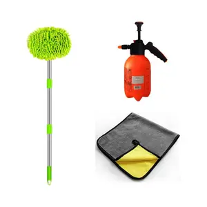 Hansel 3'lü Set Basınçlı Oto Yıkama Pompası Köpük Yapıcı + Mikrofiber Bez + Şönil Araba Yıkama Fırçası