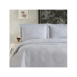 Solinas Collection Pyramid Gri Pamuklu Çift Kişilik Yatak Örtüsü