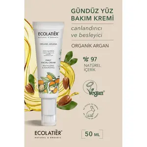  Gündüz Yüz Nemlendirici Kremi Organik Argan Yağlı, Canlandırıcı, Besleyici, Yaşlanma Karşıtı 50 ml