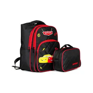 Necati Çanta Karakterli Beslenmeli Ilkokul Sırt Çantası Siyah Kırmızı