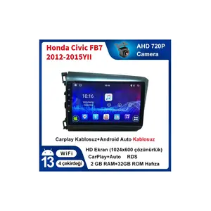 For-x Honda Civic Fb7 2012-2015YIL 9'inç Araba Android Multimedya Carplay Navigasyon Cihazı