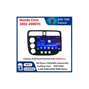 Pioneer Honda Civic 2002-2006YIL 9'inç Araba Android Multimedya Carplay Navigasyon Cihazı