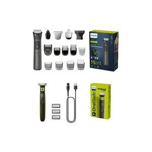 Philips Sıfır Traş, Yüz Saç Vücut Traş ve Erkek Bakım Seti 15 Parça Hepsi Bir Arada Islak ve Kuru Kullanım - Benzersiz Oneblade Teknolojisi
