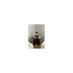 Kupp Design Lilyum Mantar Sehpa Üçlü Set Siyah (57+52+47 Cm)