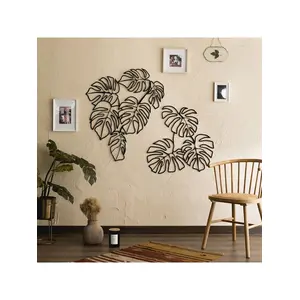  Monstera Metal Duvar Dekoru - Modern Tasarım | 2 Parça Set