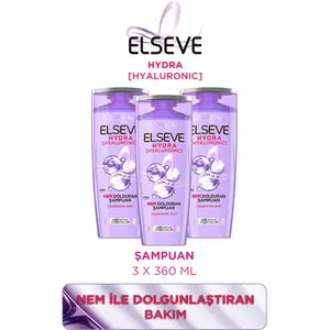 Elseve 3'lü L'oréal Paris Elseve Hydra Nem Dolduran Şampuan 360 ml Seti
