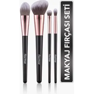  Flormar-Yumuşak Kıllı ve Dayanıklı Makeup Brush Set Allık & Fondöten & Far & Crease Makyaj Fırça Seti (012) 8690604597772