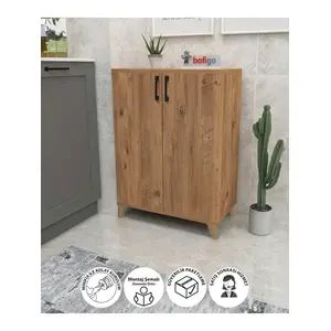 Bofigo 4 Raflı Çok Amaçlı Dolap Çok Amaçlı Mutfak Dolabı Banyo Dolabı Ceren Çam
