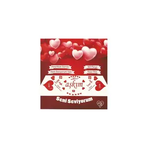 Romantik  Masa Süslemesi Kırmızı Keçe Seti 2 Kişilik Keçe Seti Benimle Evlenirmisin Seti
