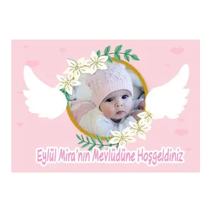 Kız Bebek Mevlüt Süsleri, Afiş, Fotoğraflı Kişiye Özel