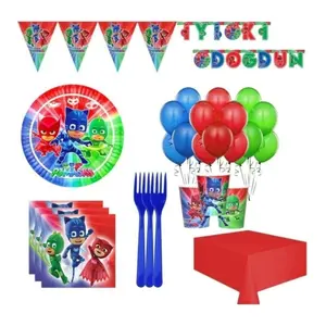 Pijamaskeliler 8 Kişilik Doğum Günü Seti