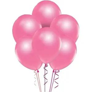 Metalik Balon Pembe 10 Adet