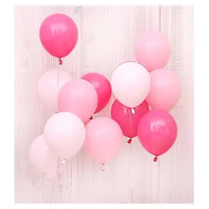Metalik Balon Fuşya - Pembe - Beyaz 10 Adet