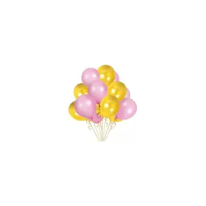 Metalik Balon Sarı - Pembe 10 Adet