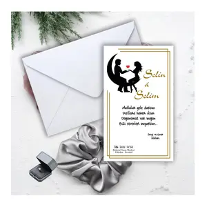Beyaz Zarflı Davetiye Düğün - Nişan - Kına - Nikah (100 Adet)