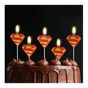 Superman Bırthday Candle Vıp Kalite Süpermen Pasta Mumu 5 Adet Süpermen Doğum Günü Mumu Superman Mum