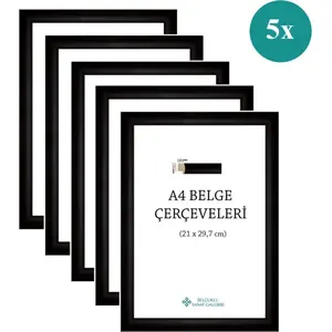 A4 Çerçeve 1. Sınıf 22MM 5'li Paket (Renk:siyah)