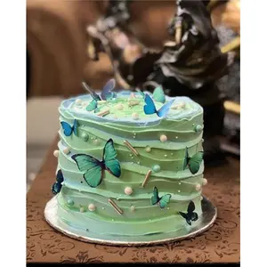 Pasta Balon Üzeri Dekor Kelebek Süsler  Pasta Balon Üzeri Süslemesi  pasta Yapımı Dekor Süsü Butterfly  yeşil
