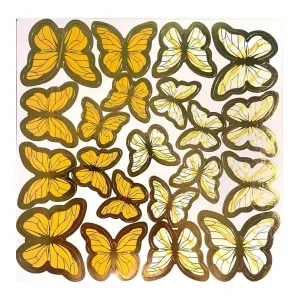 Pasta Balon Üzeri Dekor Kelebek Süsler  Pasta Balon Üzeri Süslemesi  pasta Yapımı Dekor Süsü Butterfly gold