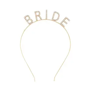 Altın Gold Renk Bekarlığa Veda Kristal Taş Bride Tacı Ithal 16X10 cm