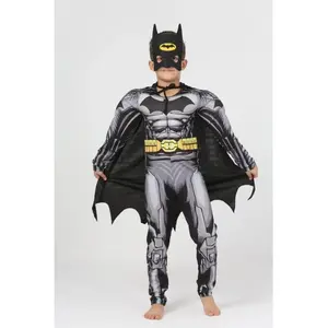 Batman Kaslı Çocuk Siyah Pelerinli Maskeli Yarasa Adam Kaslı Kostümü