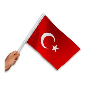 Bilsan Bayrak Sopalı Türk Bayrağı 30X45 cm (50 Adet) 1.kalite Alpaka Kumaş