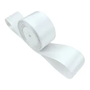 Saten Kurdele 6 cm Beyaz 1 Metre