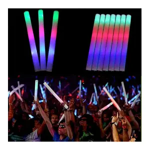 LED Işıklı Rengarenk Sünger Parti Çubuk Işıklı Kauçuk Sopa 46  cm
