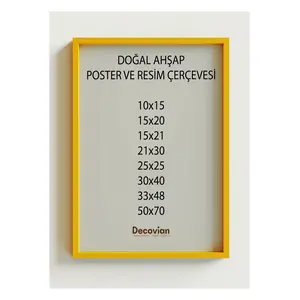 Decovianhomedesign Doğal Ahşap Çerçeve -Boş Çerçeve-Resim Çerçevesi, Poster Çerçevesi (Ön Korumalı,postersiz)