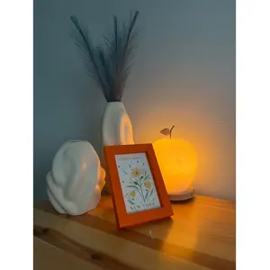 Doğal Ahşap Modern Ayaklı Tekli Fotoğraf Çerçevesi - Renkli Masaüstü Çerçeve- Boş Resimsiz