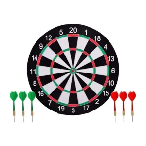 Orta Boy Dart Seti 36 CM Çift Taraflı Dart Hedef Tatası 6 Oklu