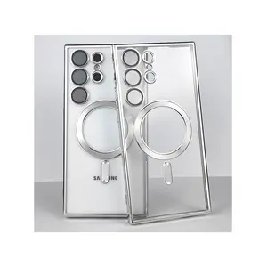 Galaxy S23 Ultra Kılıf Magsafe Şarj Özellikli Kamera ve Lens Korumalı Esnek Silikon Dempre Case
