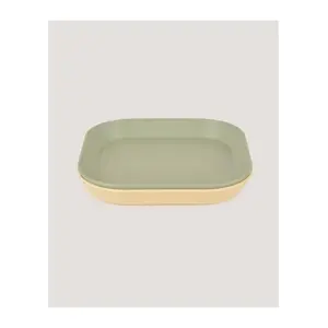 Let's Be Child 2'li Kare Tabak Sage Green-Vanillia