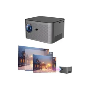 HY350 Gri Taşınabilir Sinema Projektörü 4K 1080P Ev Sineması Bluetooth Android Akıllı Projeksiyon Wifi