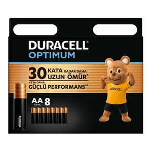 Optimum AA Pil (8’li paket), Alkalin Pil 1,5V, LR6 MX1500